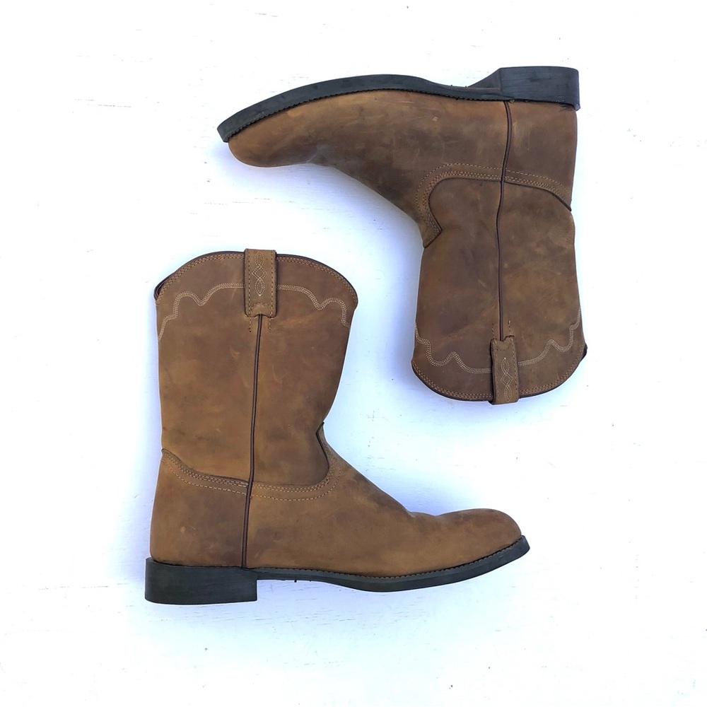 Justin Boots Style #3902 Brown Leather Mens Sz 12